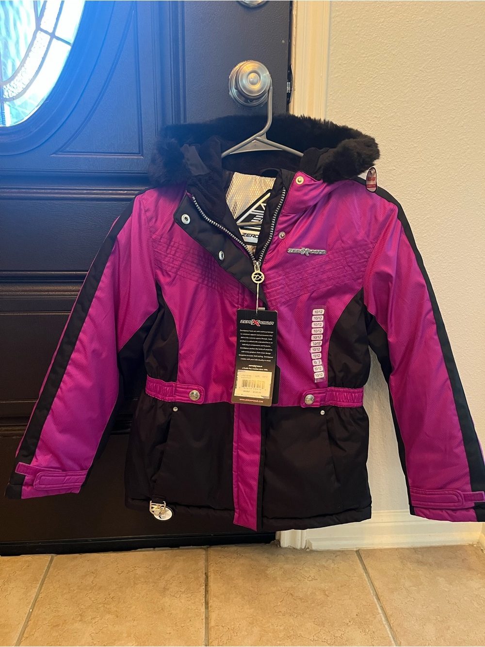 Kids Insulated Winter Jacket - Purple & Black